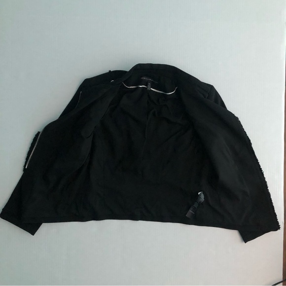 ⭐️NEW⭐️White House Black Market Black  Asymmetrical Zip Moto BikerJacket Blazer - Picture 7 of 13